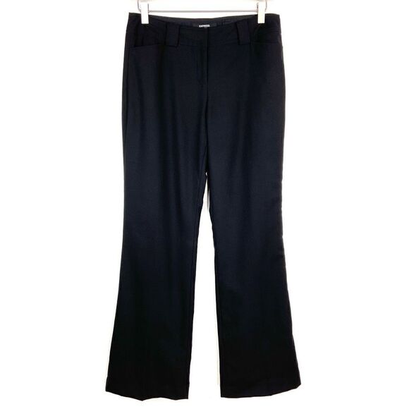Express Black Wool Blend Bootcut Flare Pants 5/6 - Picture 1 of 5